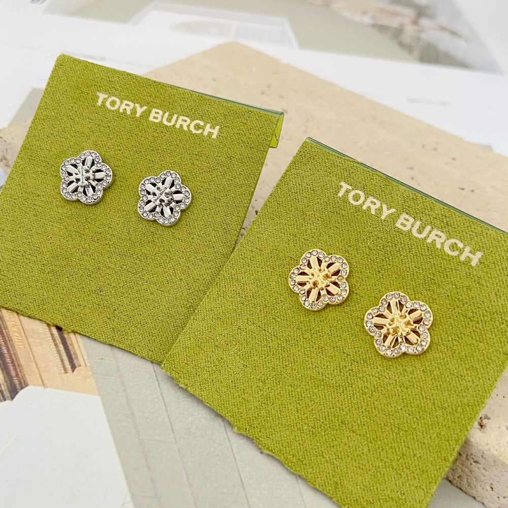Tory Burch Rhinestone Flower Stud Earrings